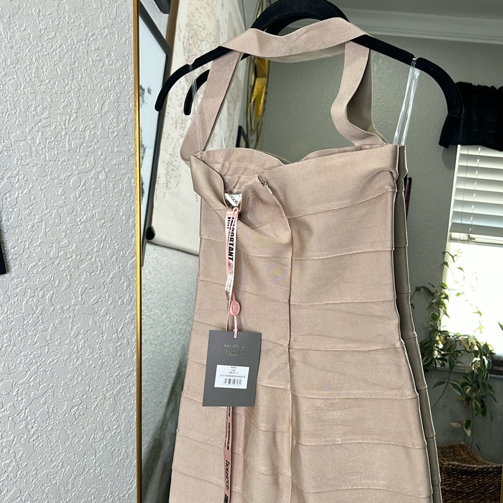 HOUSE OF CB 'Maliha' Latte Bandage Mini Dress NWOT - Picture 10 of 12